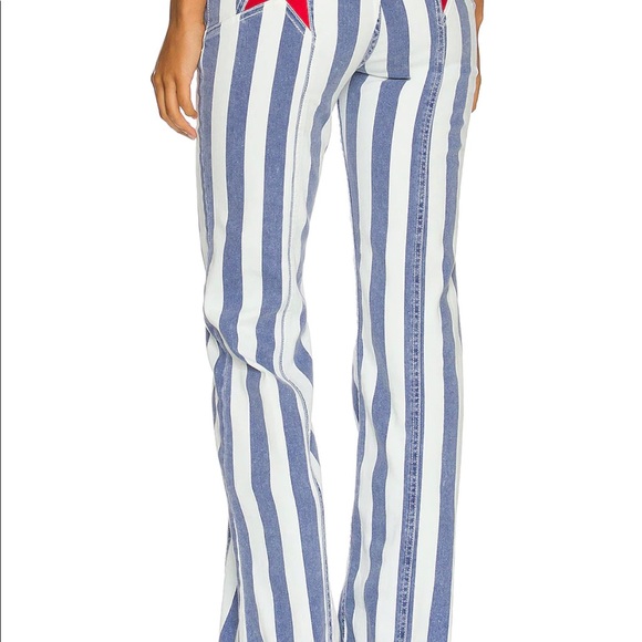 Free People Firecracker Striped Flare Jeans Size 25 - Picture 7 of 8